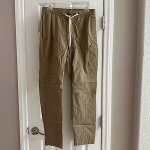 Vuori Pants Mens Medium Tan Jogger Ripstop OG Cotton Drawstring Hiking